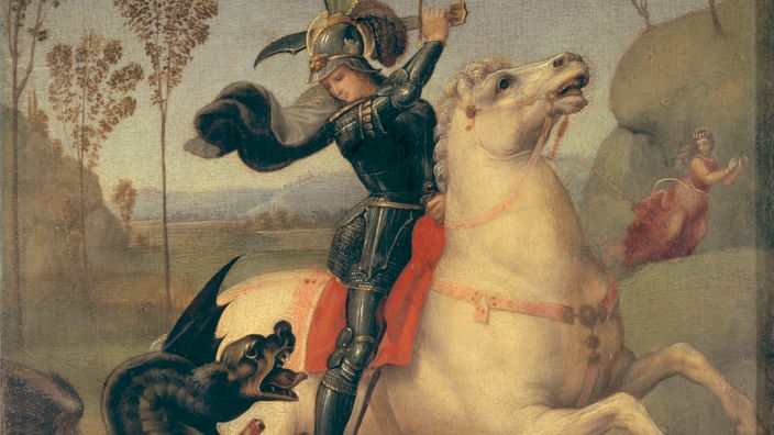 Gemälde: Sankt Georgs' Kampf mit dem Drachen 