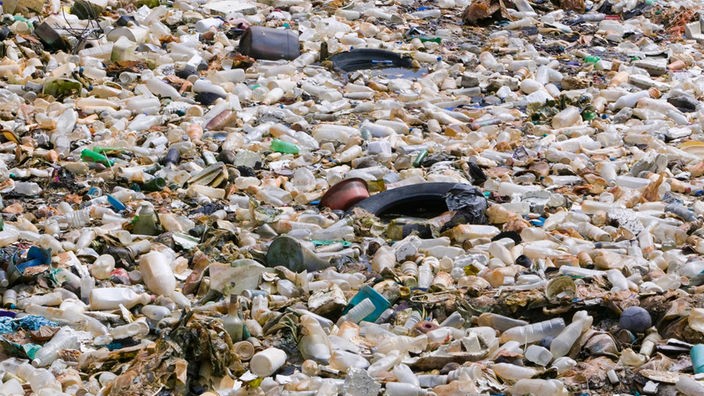 Nordpazifischer Müllteppich: Zwischen Plastikflschen und leeren Autoreifen ist kein Tropfen Wasser mehr zu erkennen.