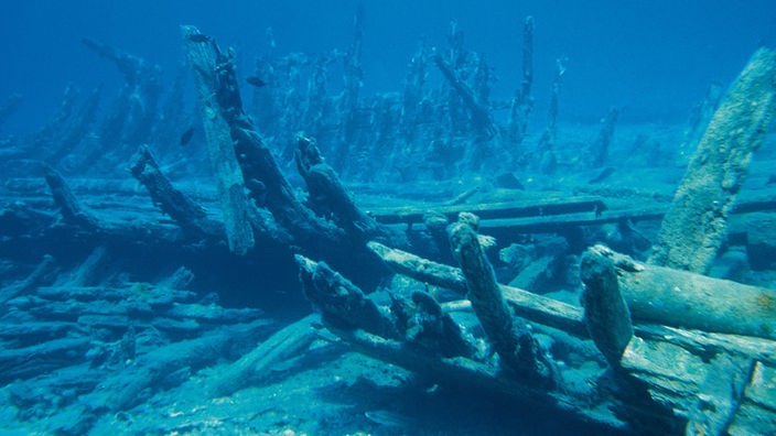 Unterwasseraufnahme eines Schiffswracks