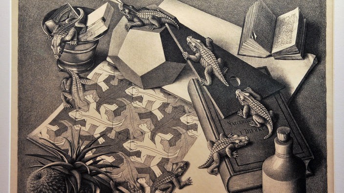 Grafik "Reptilien" von Escher