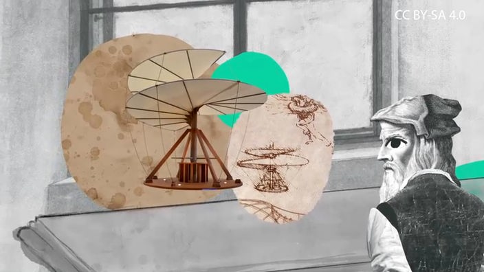 Screenshot aus dem Film "Die Erfindungen von Leonardo da Vinci"