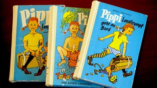 Drei Buchcover von "Pippi Langstrumpf"