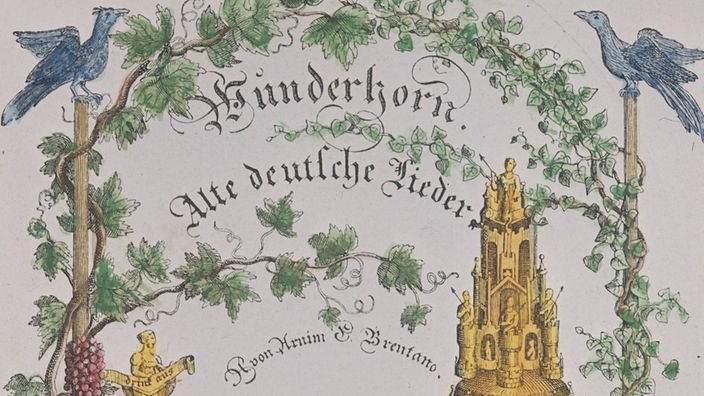 Titelblatt von Brentanos Liedersammlung 'Des Knaben Wunderhorn'