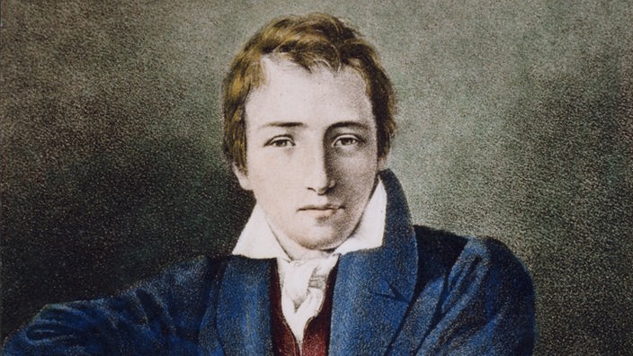 Eine in Öl gemalte Porträt-Skizze  zeigt den Dichter Heinrich Heine 
