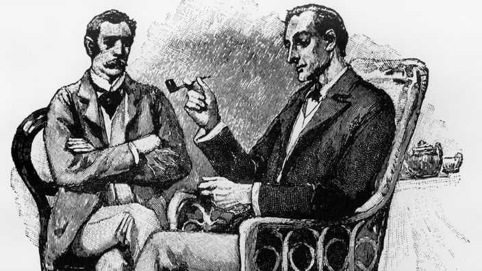 Zeichnung: Sherlock Holmes und Dr. Watson