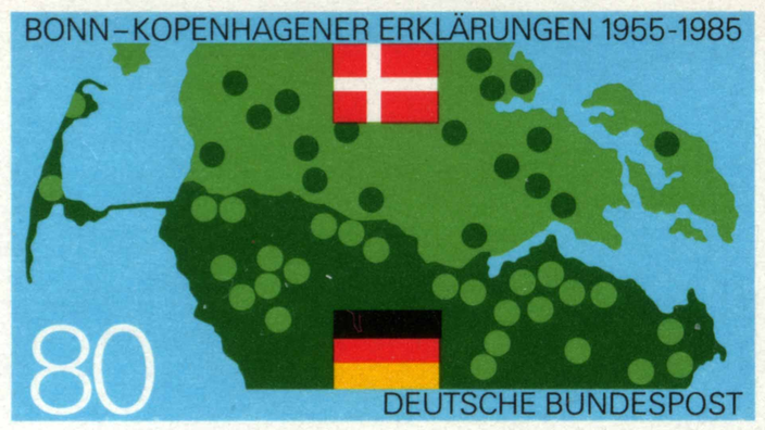 Bonn-Kopenhagener Erklärungen (1955-1985), Briefmarke der Deutschen Bundespost.