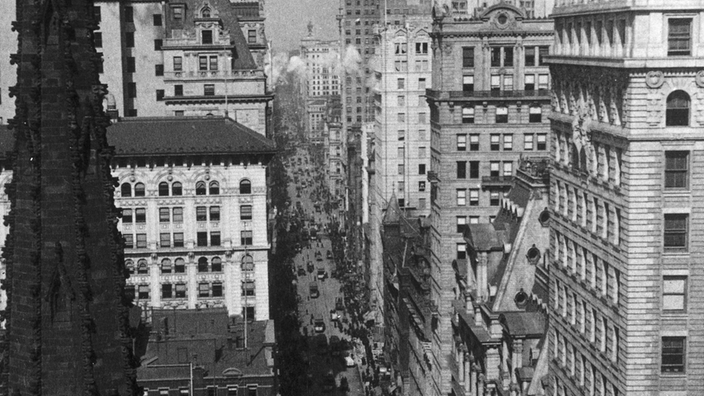 Blick auf den New Yorker Broadway der 1930er