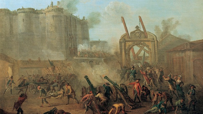Historisches Bild: Das Volk stürmt die Bastille.