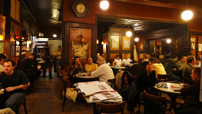 Innenansicht des berühmten Wiener Café Hawelka