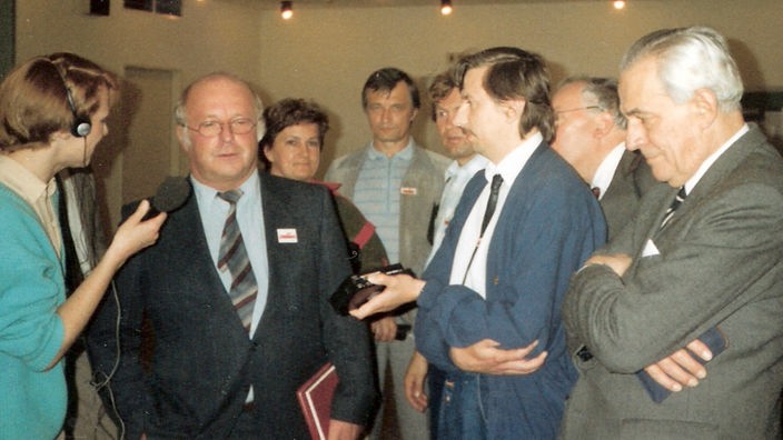 Norbert Blüm in einer Bonner Ausstellung zu Solidarność