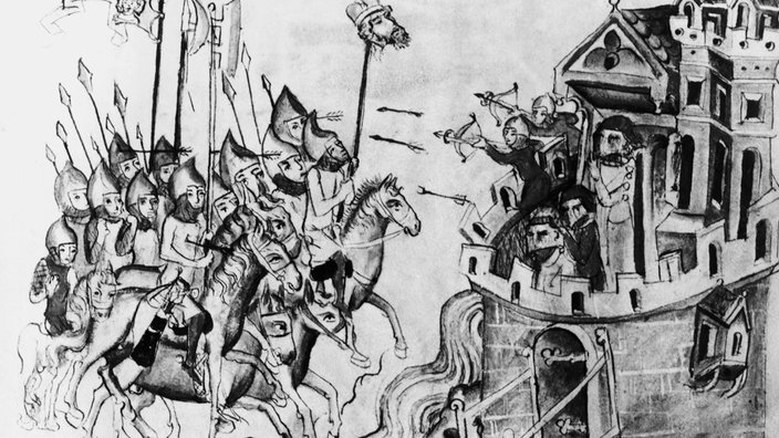 Mongolenschlacht bei Liegnitz (Schlesien) 1241 | Bildquelle: WDR / picture alliance / Sueddeutsche Mongolenschlacht bei Liegnitz (Schlesien) 1241