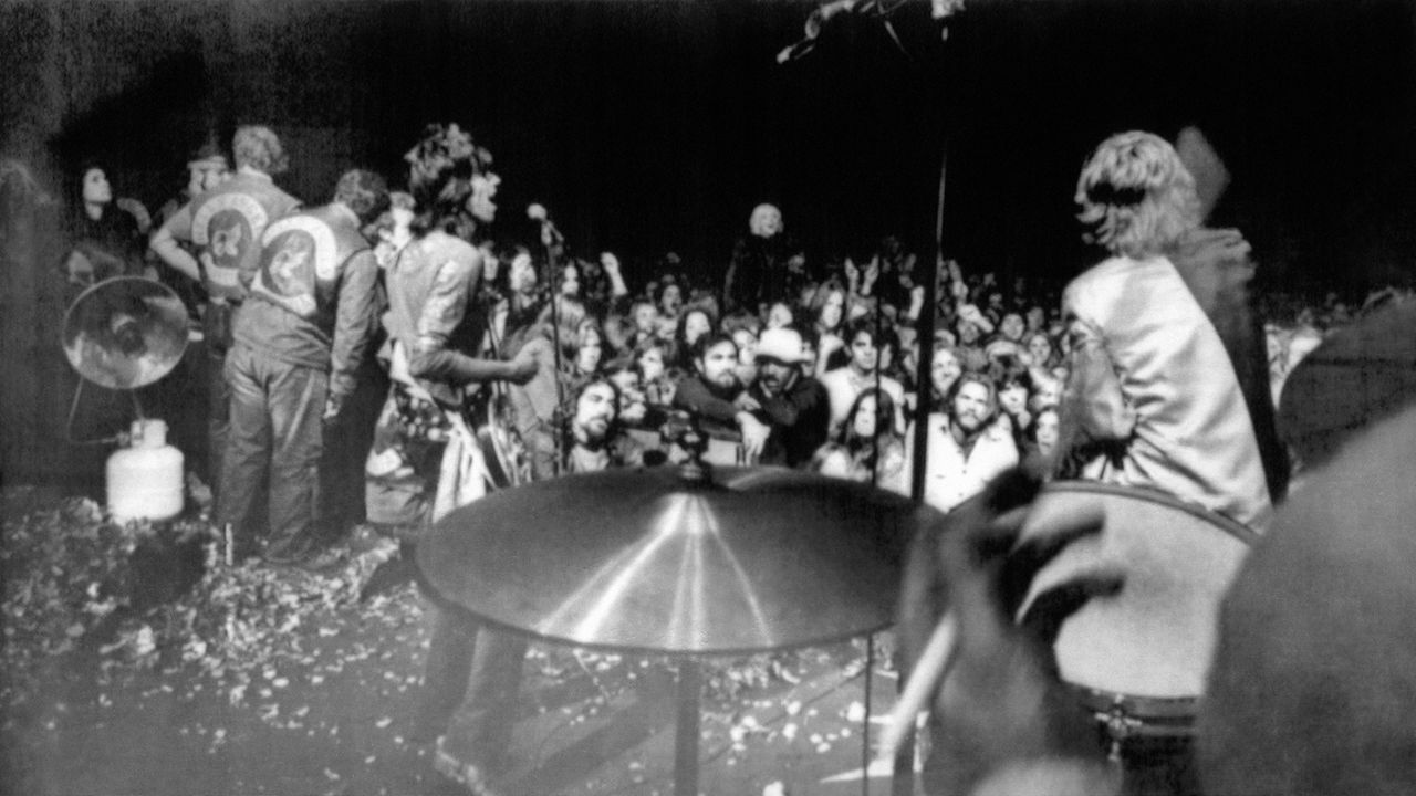 Rolling Stones beim Konzert in Altamont 1969.