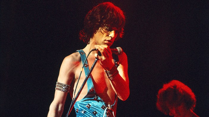 Mick Jagger bei einem Konzert 1973.