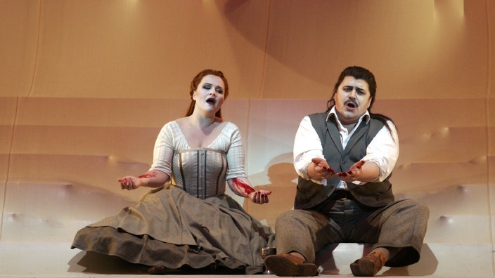 Katarina Dalayman als Isolde und Peter Seiffert als Tristan an der Staatsoper Unter den Linden in Berlin | Bildquelle: WDR / dpa Katarina Dalayman als Isolde und Peter Seiffert als Tristan an der Staatsoper Unter den Linden in Berlin