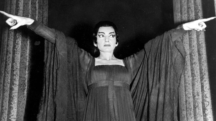 Die Opernsängerin Maria Callas als Medea in London.