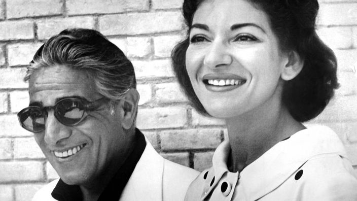 Maria Callas mit ihrem langjährigen Liebhaber, dem griechischen Reeder Aristoteles Onassis.