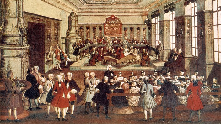 Gemälde von 1740/50: Konzert im Zunfthaus zu Zürich.
