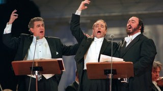 Die drei Tenöre Placido Domingo, Jose Carreras und Luciano Pavarotti