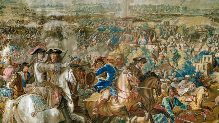 Gemälde: Die Osmanen werden vor den Toren Wiens bekämpft