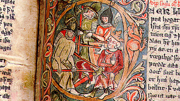 Darstellung der Schlacht von Stiklestad im Jahre 1030