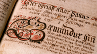 Isländisches Saga Manuskript aus der Thjodarbokhladan Bibliothek