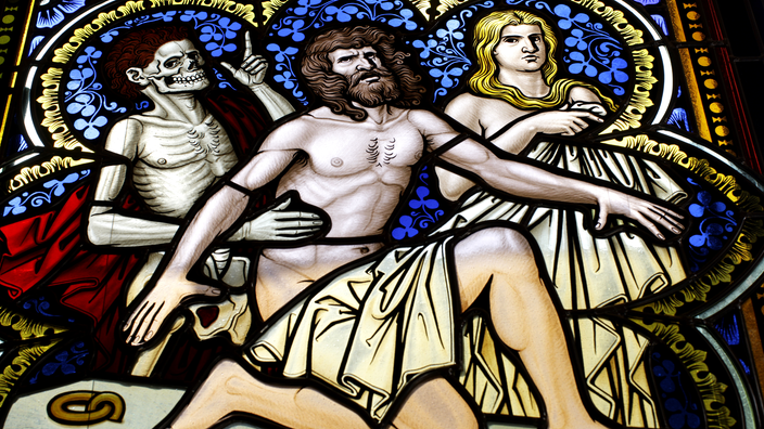 Das restaurierte Fenster "Die Auferstehung der Menschen II". | Bildquelle: WDR/dpa/dpa Picture-Alliance / Rolf Venn/15217661 Das restaurierte Fenster "Die Auferstehung der Menschen II".