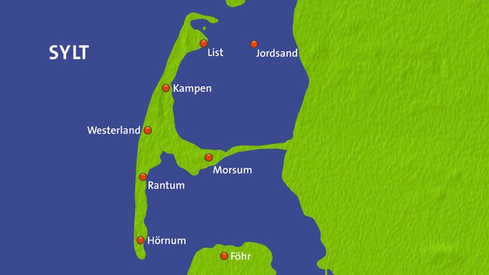 Karte der Insel Sylt