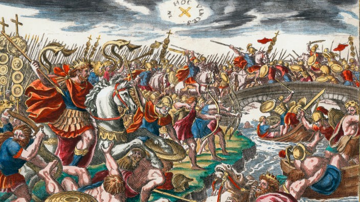 Gemälde von der Schlacht an der Milvischen Brücke.