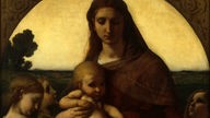 'Maria mit Jesuskind zwischen musizierenden Engeln', 1860. Öl auf Leinwand