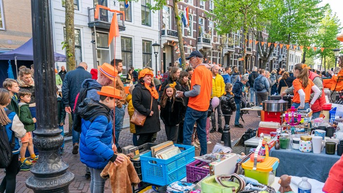Flohmarkt in Utrecht zum Königstag 2022