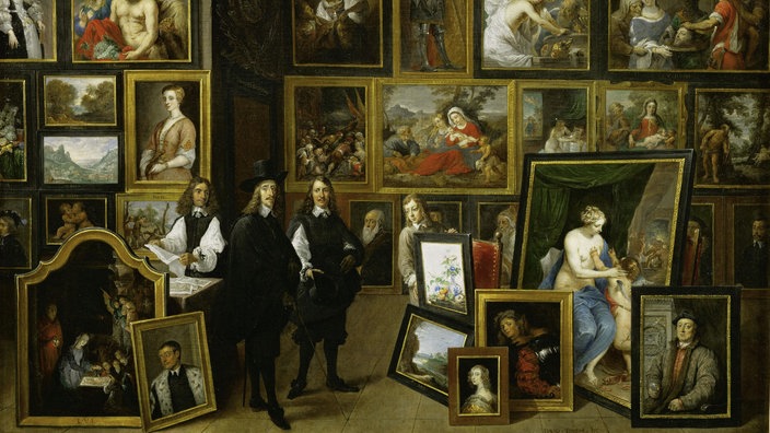 Gemälde: Die Wände der Kunstsammlung von Erzherzog Leopold Wilhelm sind vom Boden bis zur Decke mit Bildern behängt | Bildquelle: AKG/Erich Lessing Gemälde: Die Wände der Kunstsammlung von Erzherzog Leopold Wilhelm sind vom Boden bis zur Decke mit Bildern behängt