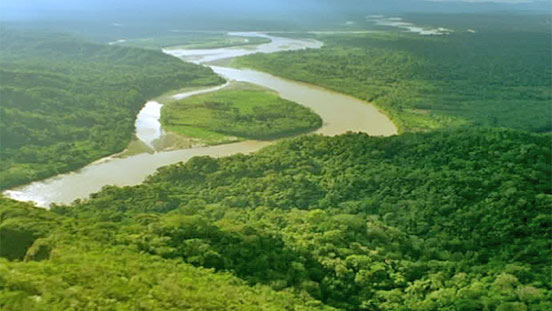 Der Film zeigt in einer Animation die Entstehung des Amazonas, so wir wir ihn heute kennen.