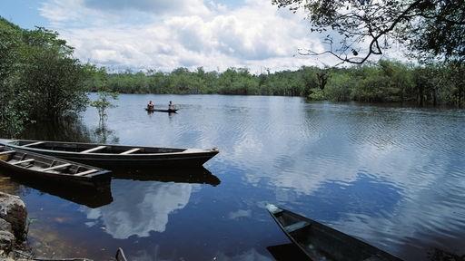 Kanus am Amazonas