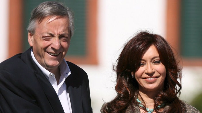Néstor Kirchner mit seiner Frau Christina.