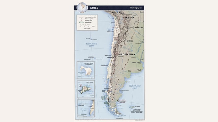 Eine Karte von Chile | Bildquelle: Michael Meuser Eine Karte von Chile