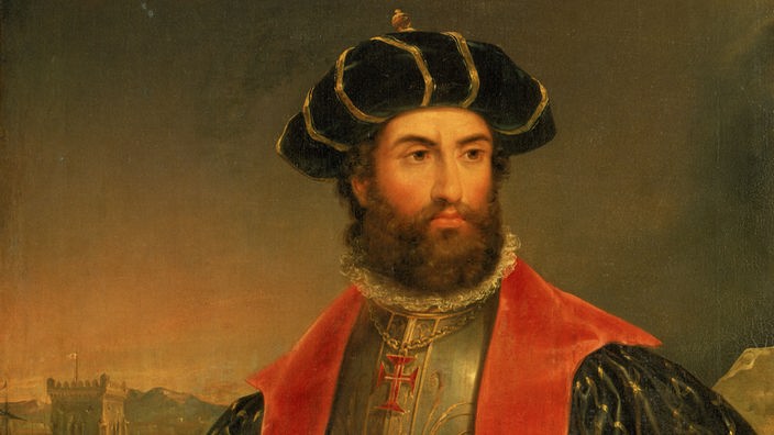 Zeitgenössisches Porträt von Vasco da Gama.