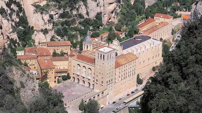 Kloster Montserrat aus der Vogelperspektive