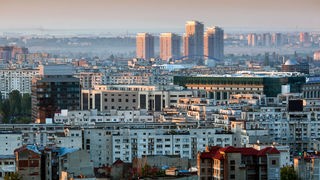 Überblick über ein Stadtteil von Bukarest.