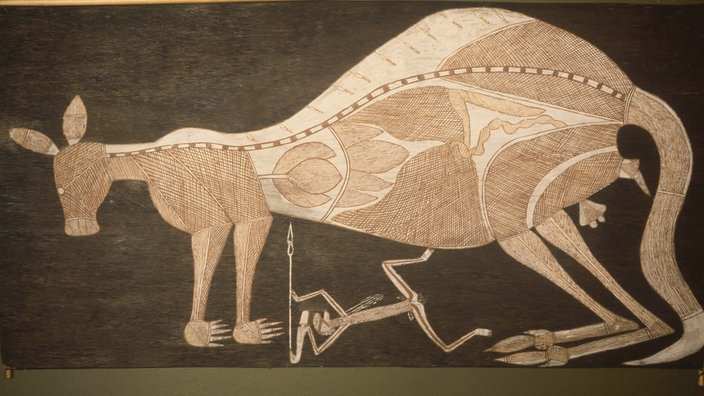 Aboriginal-Zeichnung eines Kängurus. | Bildquelle: dpa Aboriginal-Zeichnung eines Kängurus.