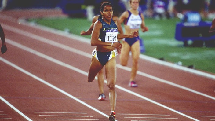 400-Meter-Läuferin Cathy Freeman bei den Olympischen Spielen 2000 in Sydney.