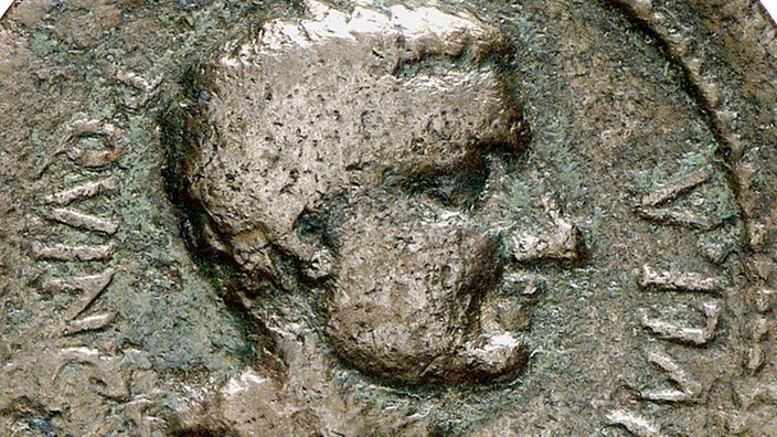 Konterfei des Varus auf einer Münze.