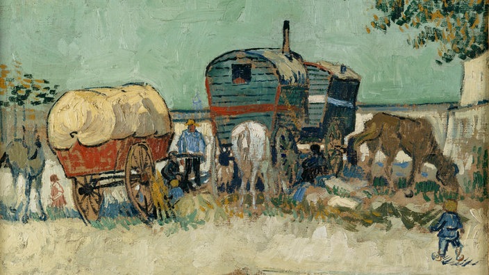 Vincent van Gogh: Zigeunerlager in der Nähe von Arles: Zigeunerlager in der Nähe von Arles | Bildquelle: picture-alliance / akg-images Vincent van Gogh: Zigeunerlager in der Nähe von Arles: Zigeunerlager in der Nähe von Arles