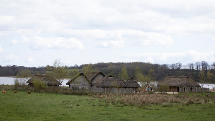 Wikinger-Siedlung, um 1000 nach Christus. | Bildquelle: dpa/Christian Carisius Wikinger-Siedlung, um 1000 nach Christus.