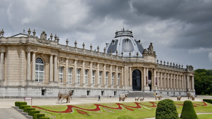 Königliches Museum für Zentral-Afrika bei Brüssel mit Elefantenskulpturen | Bildquelle: picture alliance / Westend61 Königliches Museum für Zentral-Afrika bei Brüssel mit Elefantenskulpturen