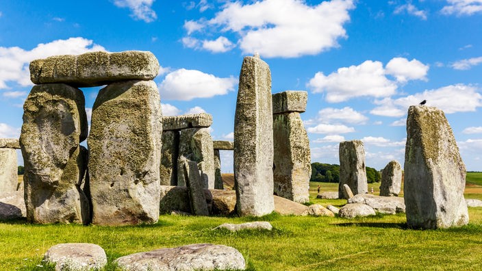 Blick auf die monumentalen Steinquader von Stonehenge