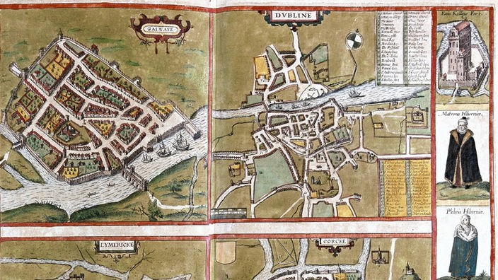Eine historische Karte Dublins