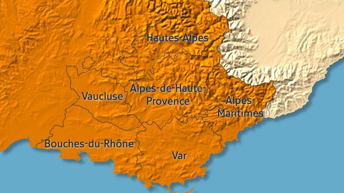 Karte der Provence