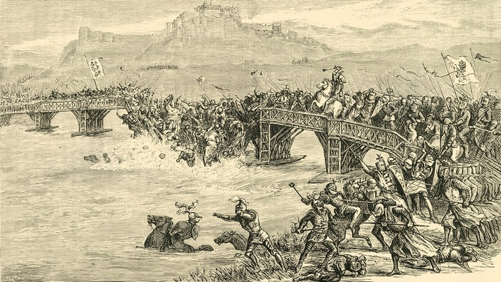 Der Stich von 1890 zeigt den Kampf um Stirling Castle 1297