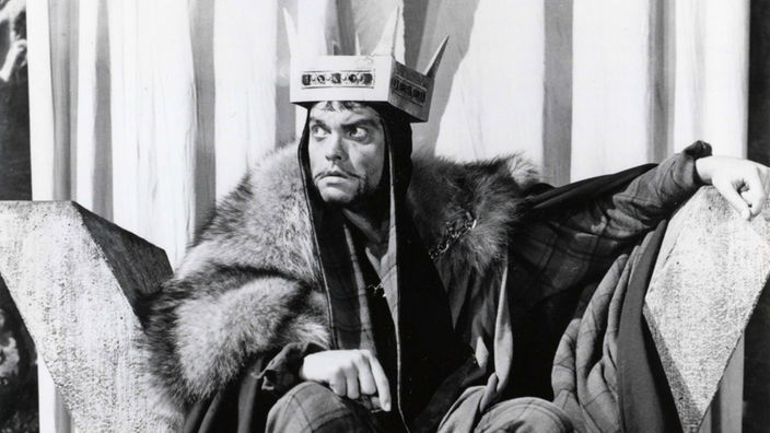 Orson Welles als Macbeth in dem amerikanischen Spielfilm von 1948.