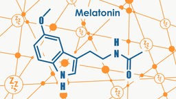 Grafik der chemischen Formel für das Hormon Melatonin